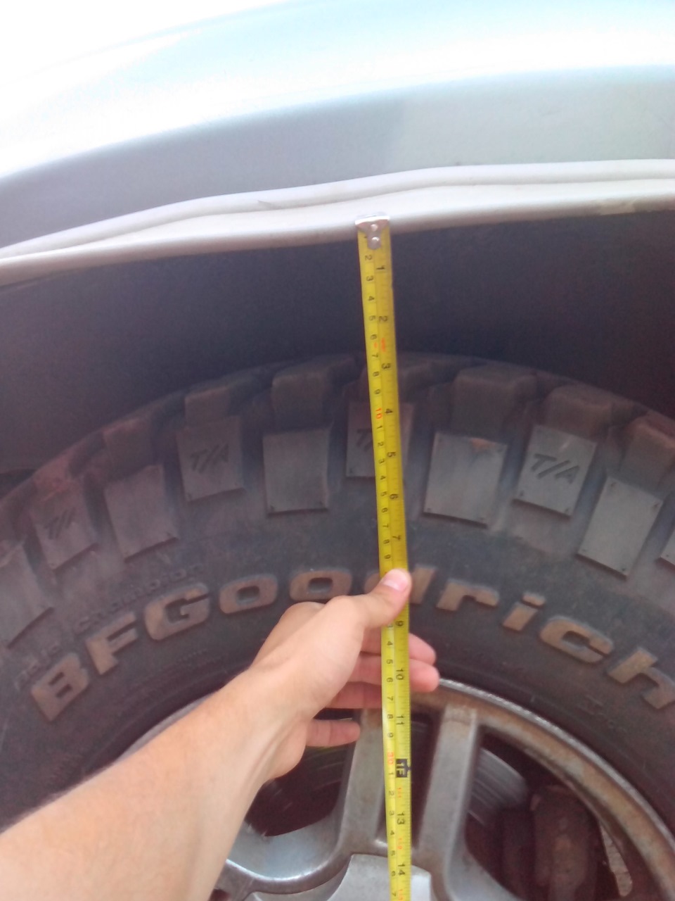 Расстояние от колеса до арки УАЗ Патриот в стоке