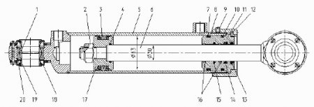 Гидроцилиндр рулевого управления Беларус МТЗ-82-1, 80-1