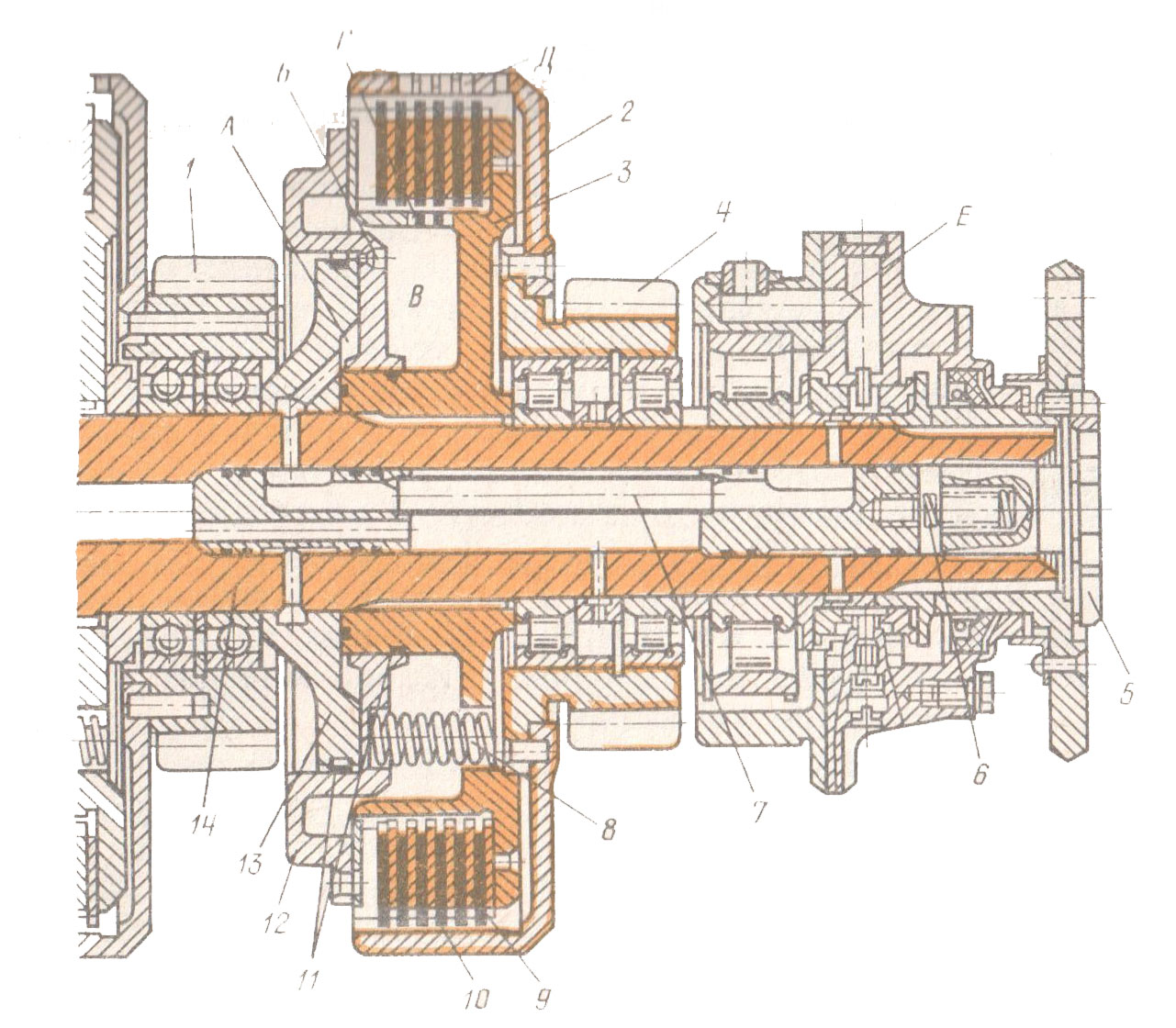 Схема гидроподжимной муфты К-701 И К-700