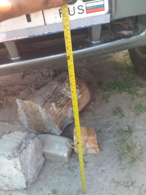 Расстояние от земли до номера УАЗ Патриот после установки проставок под пружины