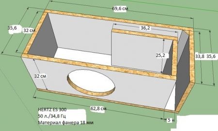 Чертеж сабвуфера