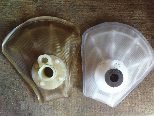 Новый и старый фильтр грубой очистки ВАЗ 2114