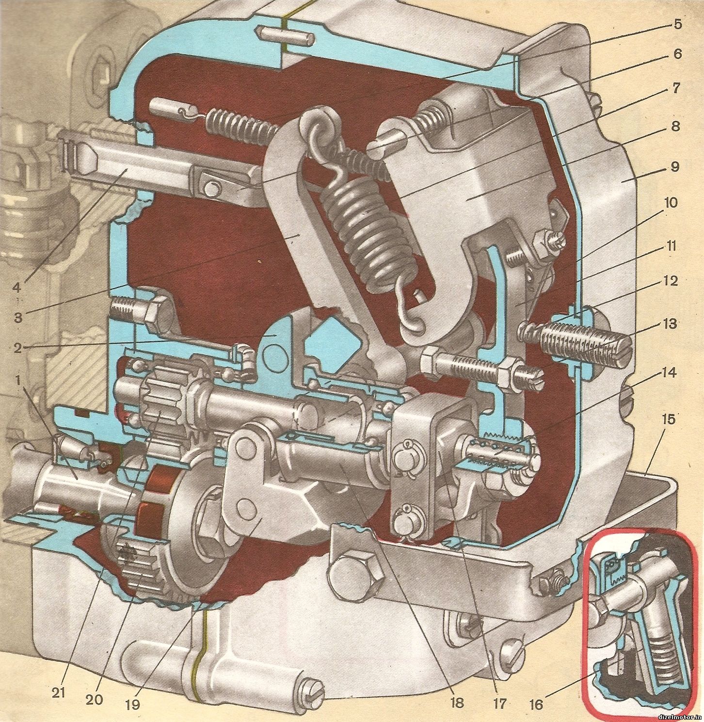 ТНВД ЯМЗ-238 в разрезе