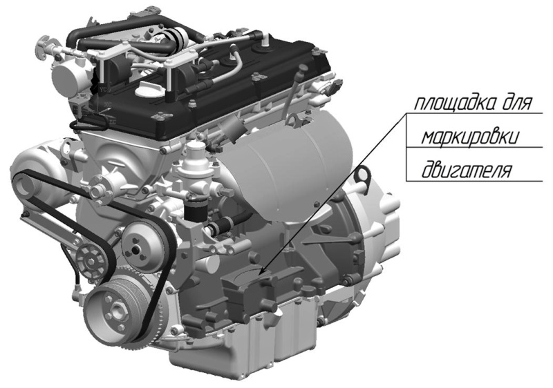 Площадка маркировки двигателя змз 409