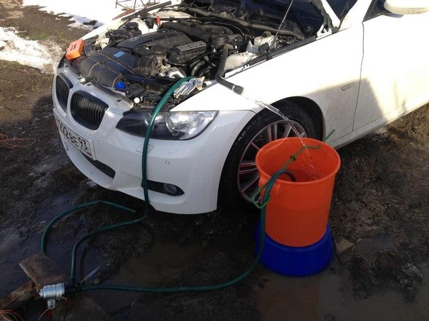 Промывка радиатора печки