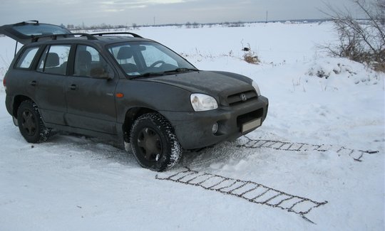 Установка цепи противоскольжения на колеса