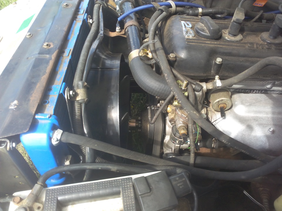 Установка вентилятора с ременным приводом на ЗМЗ 406