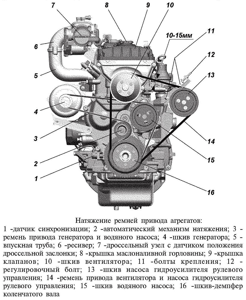 Схема расположения ремней ЗМЗ 409