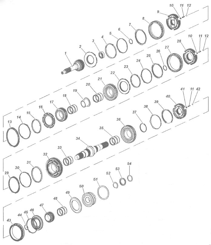 Разборка вторичного вала КПП Dymos УАЗ Патриот
